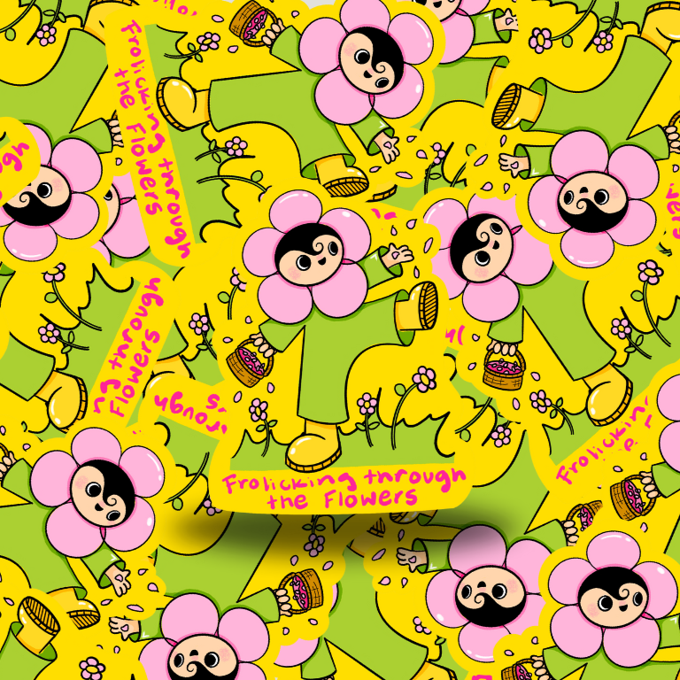 Frolicking Through the Flowers Sticker